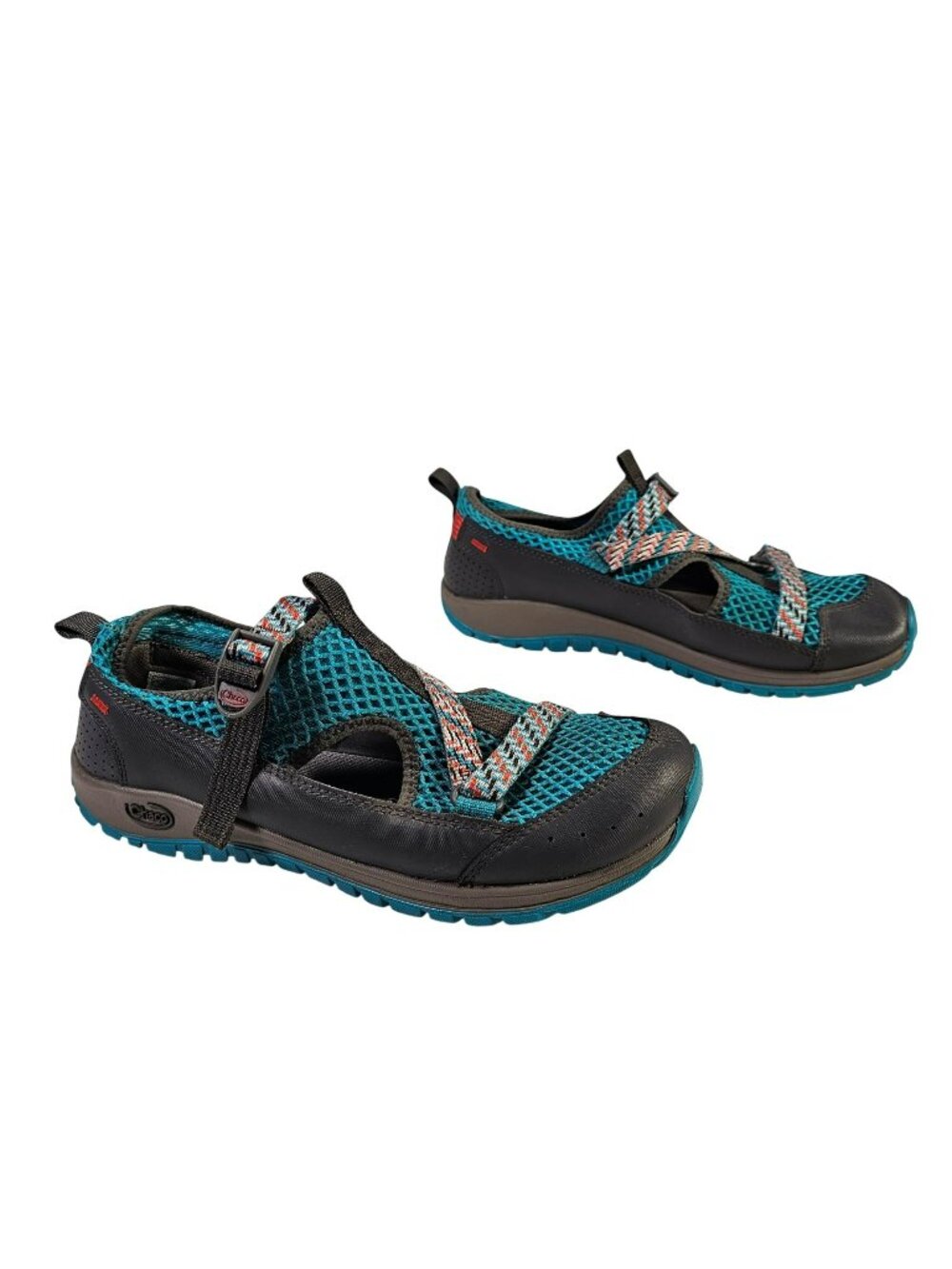 Chaco Odyssey Water Shoes Kids Sandals Junior Size 6 Gray Teal Blue J180285